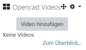 Hinzugefügter Block "Opencast Videos"