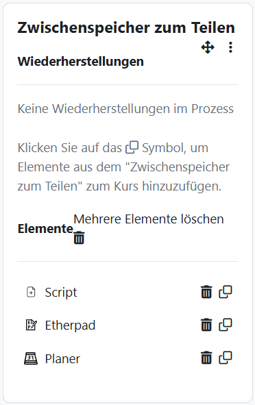 Zwischenspeicher zum Teilen