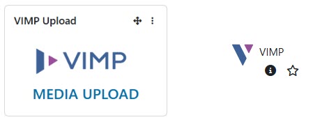Screenshot vom Block "VIMP" und vom Kursmaterial "VIMP" in der Aktivitätsauswahl.